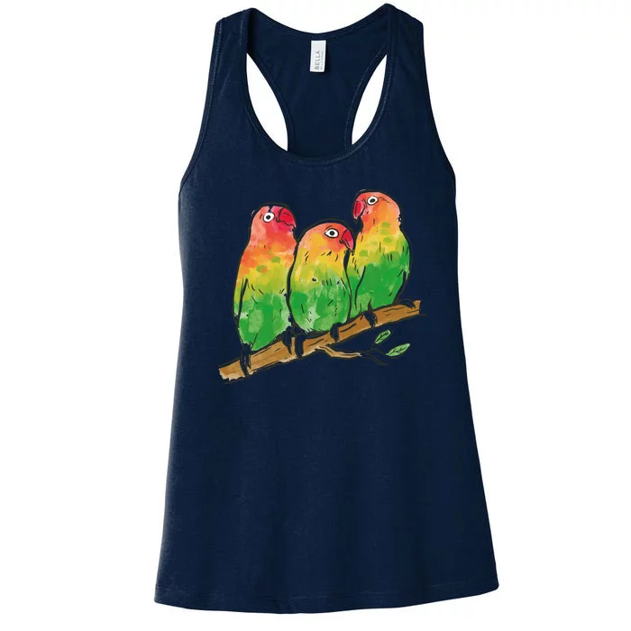 Watercolor Parrots Women's Racerback Tank