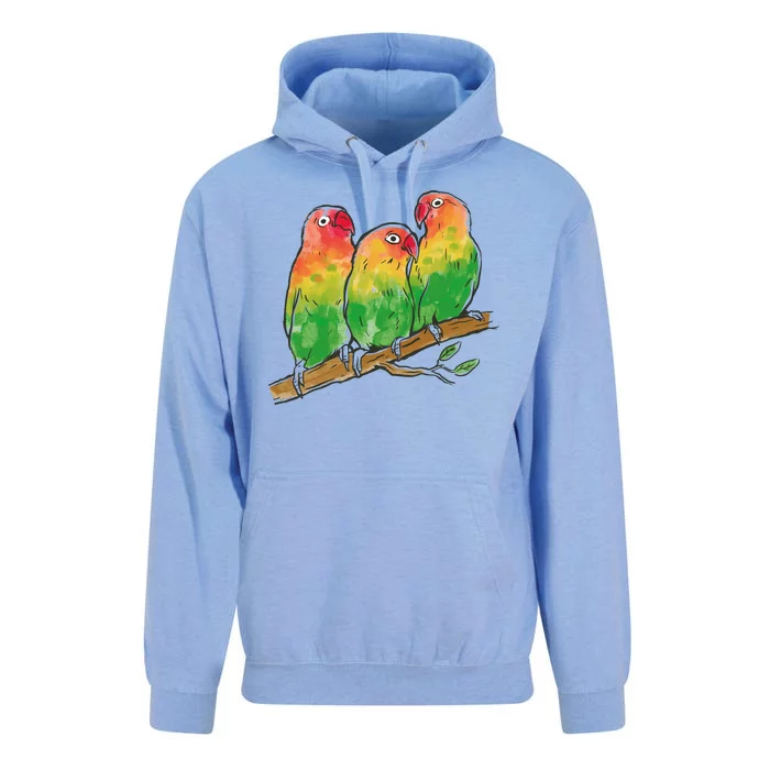 Watercolor Parrots Unisex Surf Hoodie