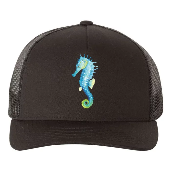 Watercolor Seahorse Yupoong Adult 5-Panel Trucker Hat