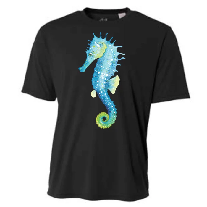 Watercolor Seahorse Cooling Performance Crew T-Shirt