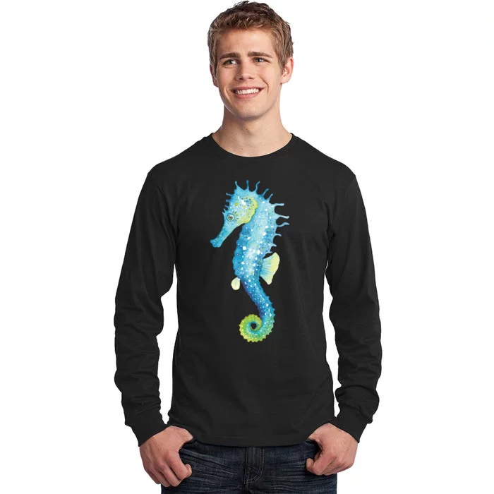 Watercolor Seahorse Tall Long Sleeve T-Shirt