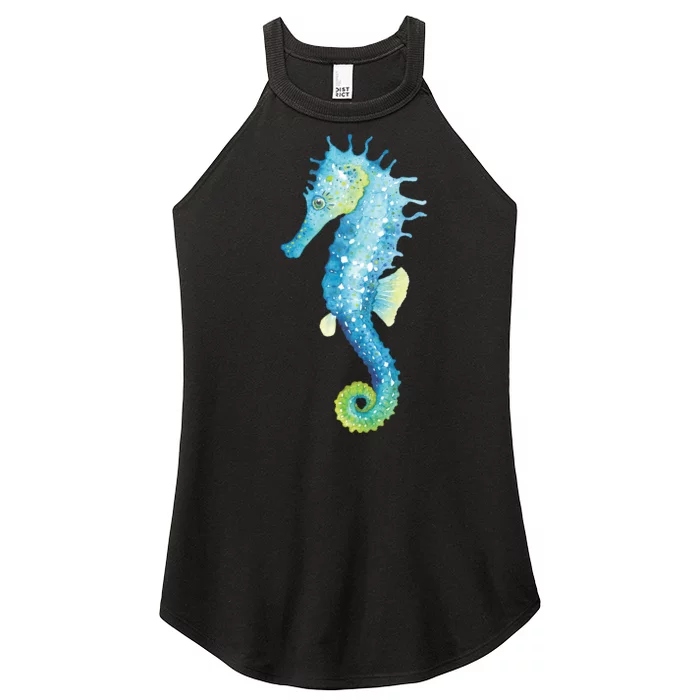 Watercolor Seahorse Women’s Perfect Tri Rocker Tank