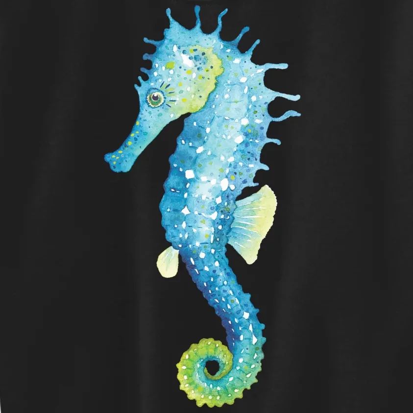 Watercolor Seahorse Kids Sweatshirt