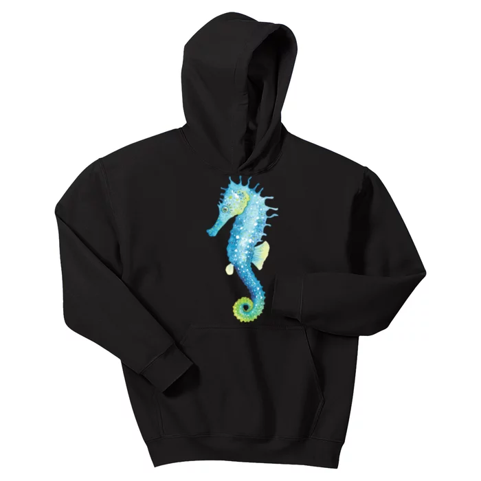 Watercolor Seahorse Kids Hoodie