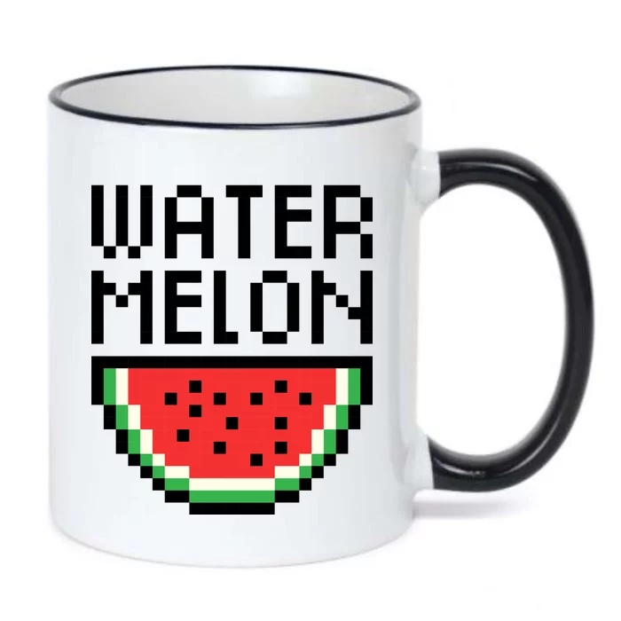 Watermelon Pixelated Retro Black Color Changing Mug