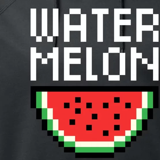 Watermelon Pixelated Retro Performance Fleece Hoodie