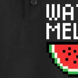 Watermelon Pixelated Retro Dry Zone Grid Performance Polo