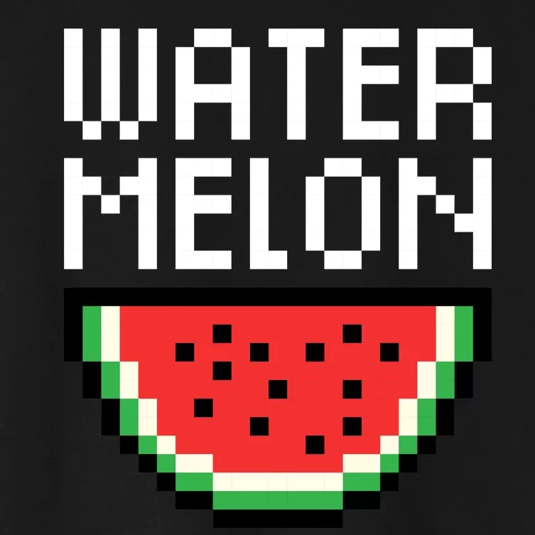 Watermelon Pixelated Retro Women's Crop Top Tee