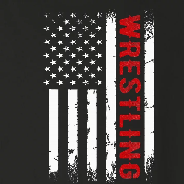 Wrestling American Usa Flag Toddler Long Sleeve Shirt