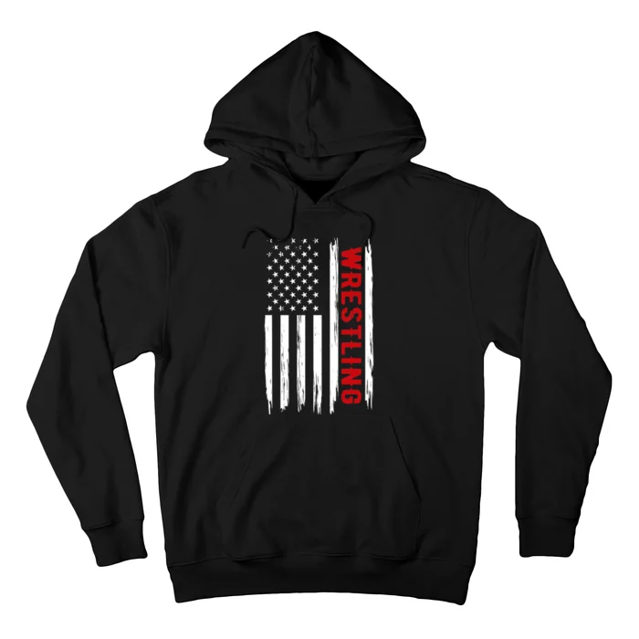 Wrestling American USA Flag Funny Wrestle Boy Wrestling Hoodie