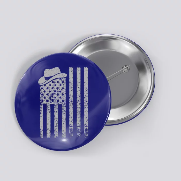 Western American US Flag Patriotic Cowboy USA Button