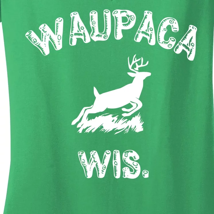 Waupaca Wis. Dustin Deer Women's V-Neck T-Shirt