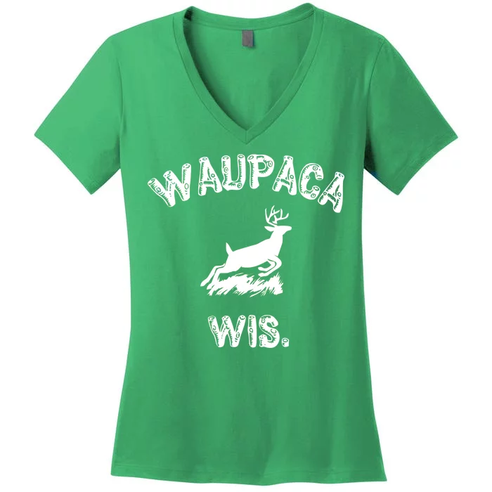 Waupaca Wis. Dustin Deer Women's V-Neck T-Shirt