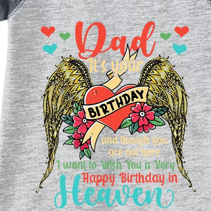 Wish A Very Happy Birthday Dad In Heaven Memorial Family Infant Baby Jersey Bodysuit