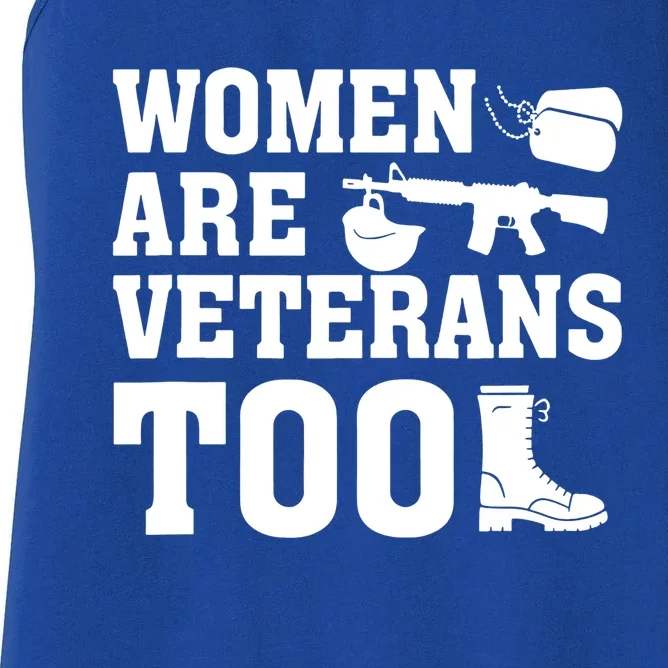 Wo Are Veterans Too Army Mom Us Military Veterans Day Gift Women's Racerback Tank