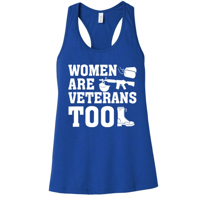 Wo Are Veterans Too Army Mom Us Military Veterans Day Gift Women's Racerback Tank