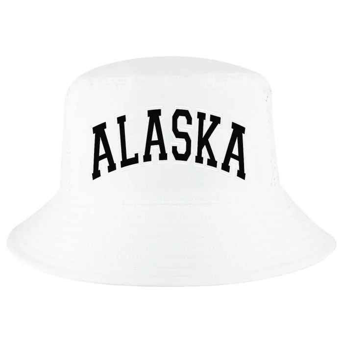 Wo Alaska Varsity Style Pink with Black Text Cool Comfort Performance Bucket Hat