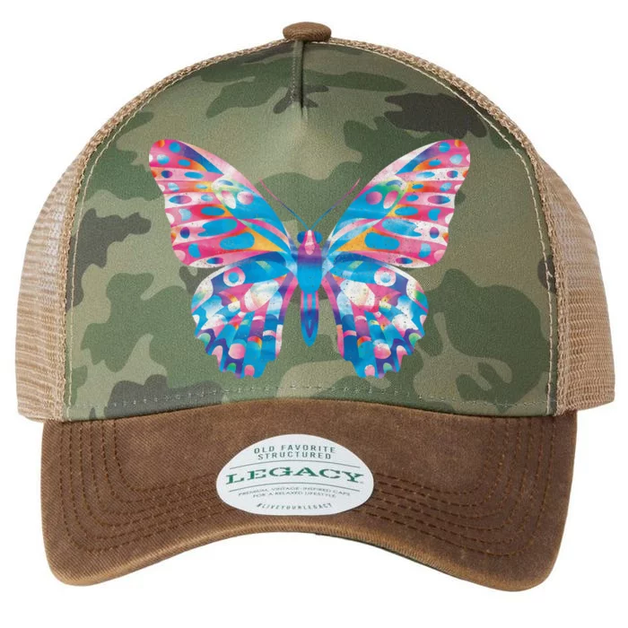 Wavy Colorful Butterfly Illustration Legacy Tie Dye Trucker Hat