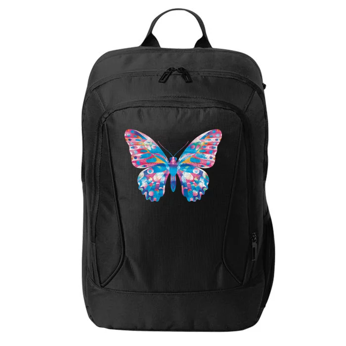 Wavy Colorful Butterfly Illustration City Backpack