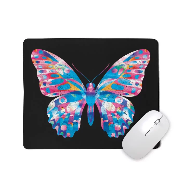 Wavy Colorful Butterfly Illustration Mousepad