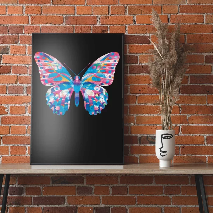 Wavy Colorful Butterfly Illustration Poster