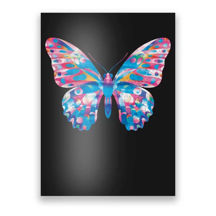 Wavy Colorful Butterfly Illustration Poster