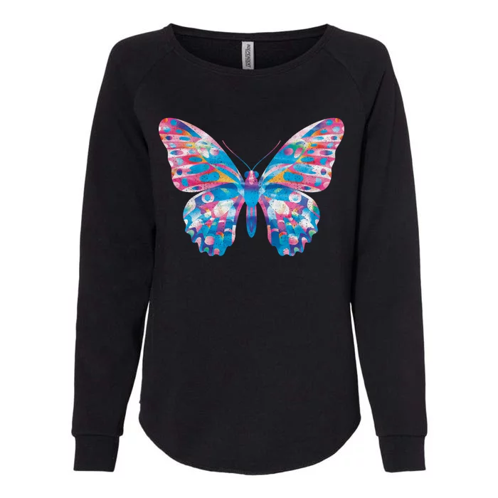 Wavy Colorful Butterfly Illustration Womens California Wash Sweatshirt