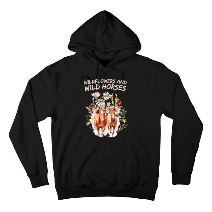 Wildflowers and Wild Horses Nature Beauty Country Outdoors Tall Hoodie