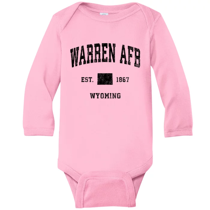 Warren Afb Wyoming Wy Vintage Athletic Baby Long Sleeve Bodysuit