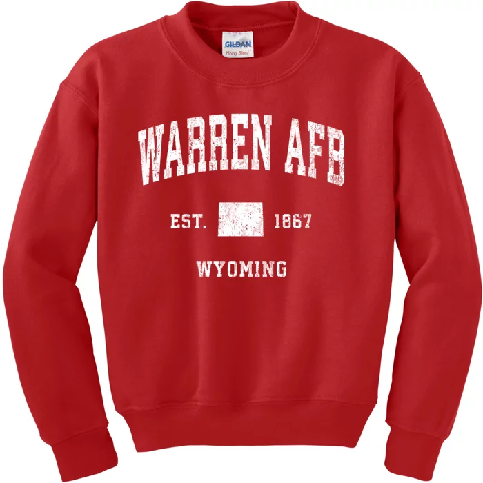 Warren Afb Wyoming Wy Vintage Athletic Kids Sweatshirt