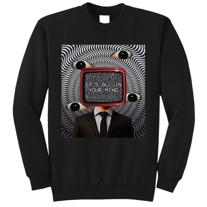 Weirdcore Aesthetic Weird Eyes Optical Illusion Oddcore Tall Sweatshirt