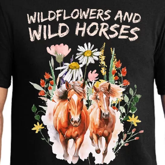 Wildflowers And Wild Horses Nature Beauty Country Pajama Set