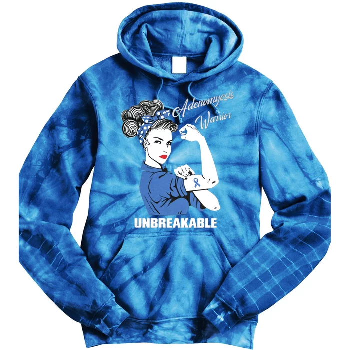 Wo Adenomyosis Warrior Unbreakable Gift Tie Dye Hoodie