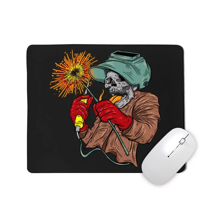 Welding Arc Welder Skeleton Skull Tig Gas welding Mousepad