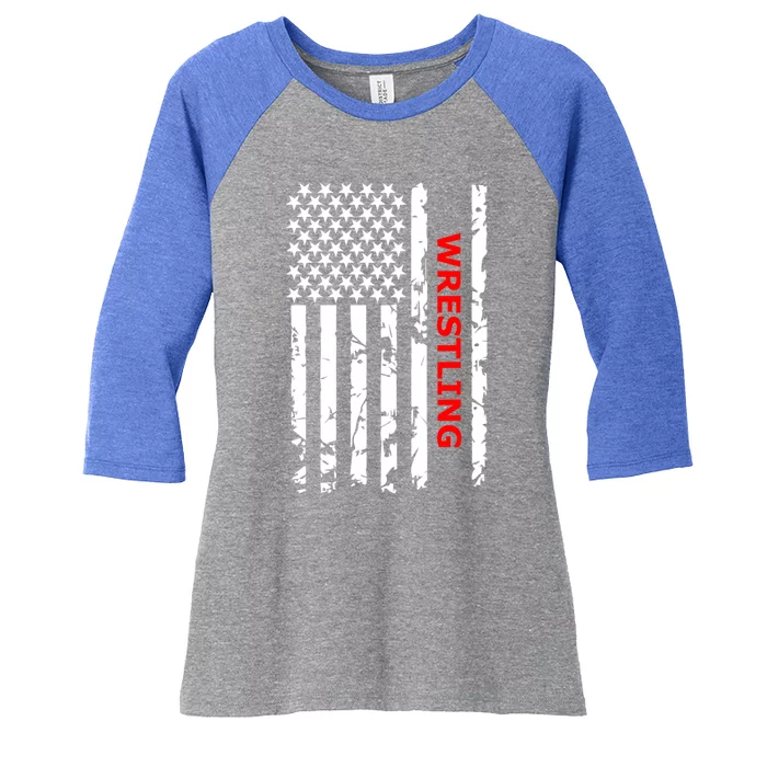 Wrestling And Wrestle For Wrestlers Cute Gift Women's Tri-Blend 3/4-Sleeve Raglan Shirt