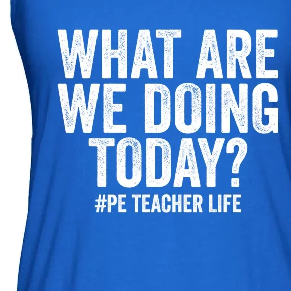 What Are We Doing Today Pe Teacher Life Physical Education Gift Ladies Essential Flowy Tank