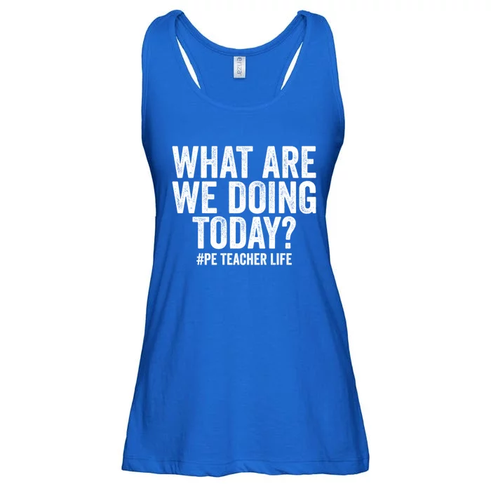 What Are We Doing Today Pe Teacher Life Physical Education Gift Ladies Essential Flowy Tank