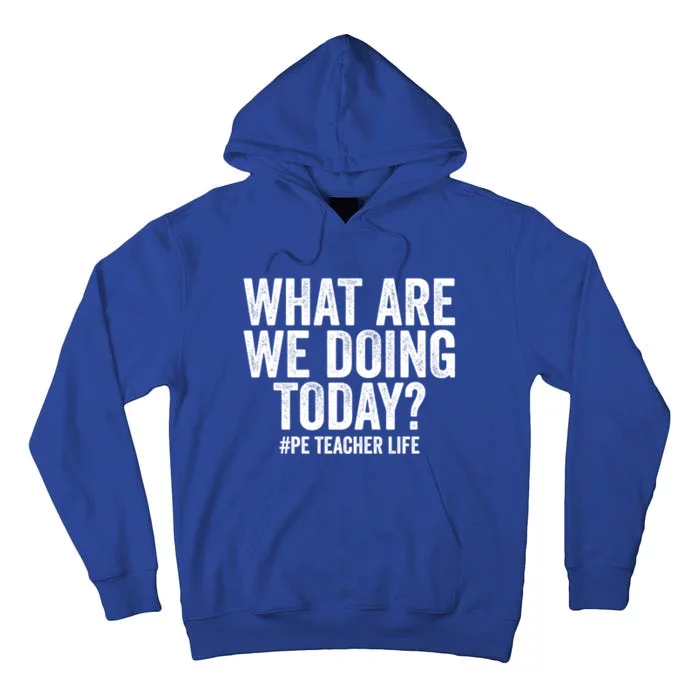 What Are We Doing Today Pe Teacher Life Physical Education Gift Tall Hoodie