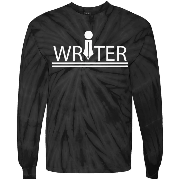 Writer Author  White Tie-Dye Long Sleeve Shirt