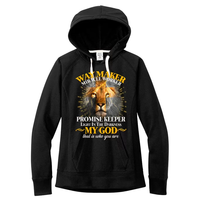 Way Maker Miracle Worker Lion Women's Fleece Hoodie