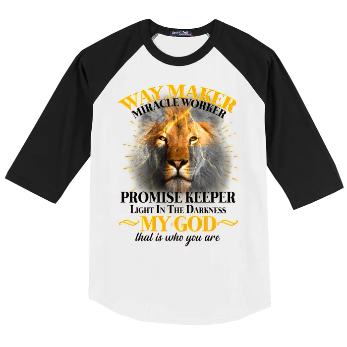 Way Maker Miracle Worker Lion Baseball Sleeve Shirt