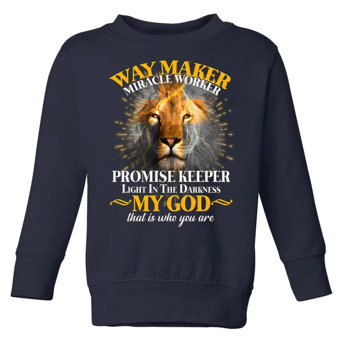 Way Maker Miracle Worker Lion Toddler Sweatshirt