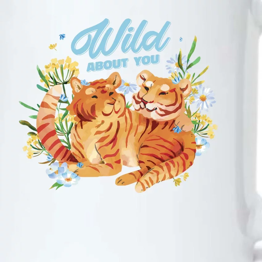 Wild About You Cute Tiger Couple Black Color Changing Mug