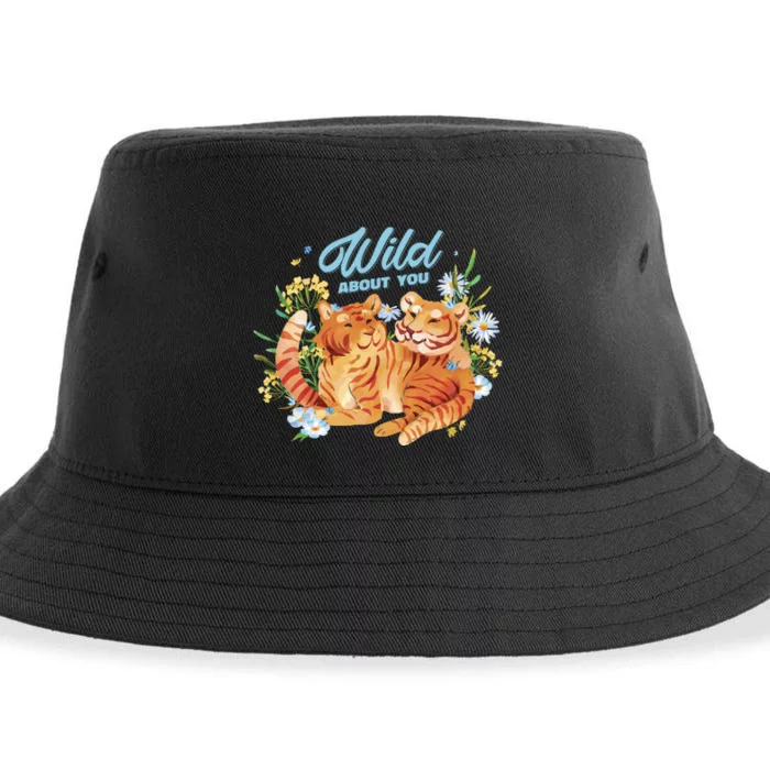 Wild About You Cute Tiger Couple Sustainable Bucket Hat