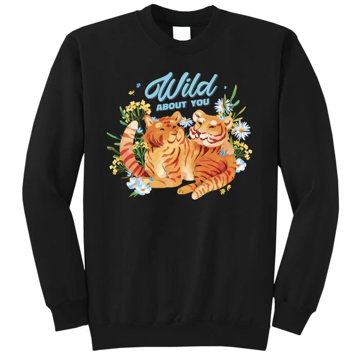 Wild About You Cute Tiger Couple Tall Sweatshirt