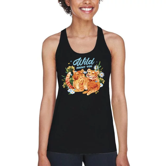 Wild About You Cute Tiger Couple Women's Racerback Tank