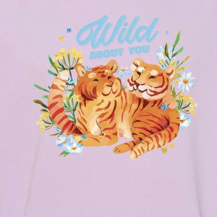 Wild About You Cute Tiger Couple Garment-Dyed Sweatshirt