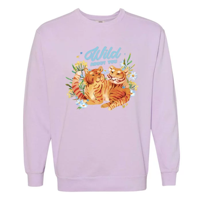 Wild About You Cute Tiger Couple Garment-Dyed Sweatshirt