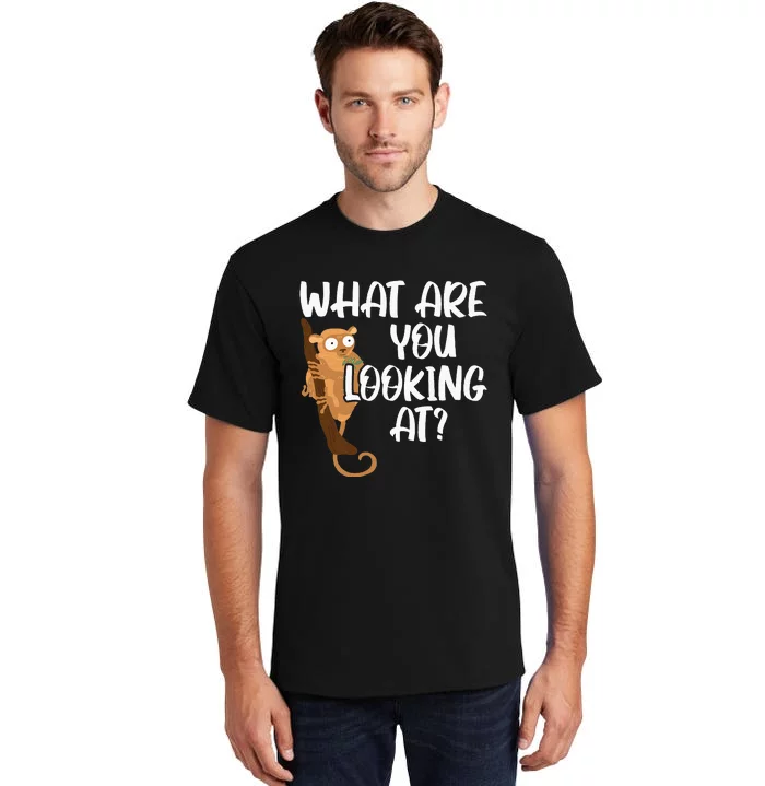 What Are You Looking At Big Eyes Animal Lover Tarsier Tall T-Shirt