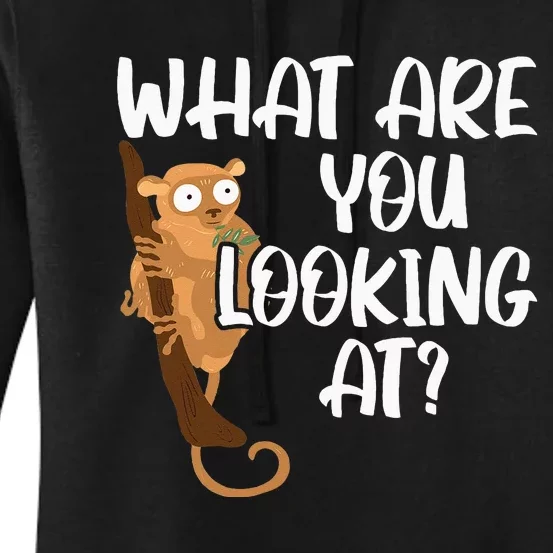 What Are You Looking At Big Eyes Animal Lover Tarsier Women's Pullover Hoodie